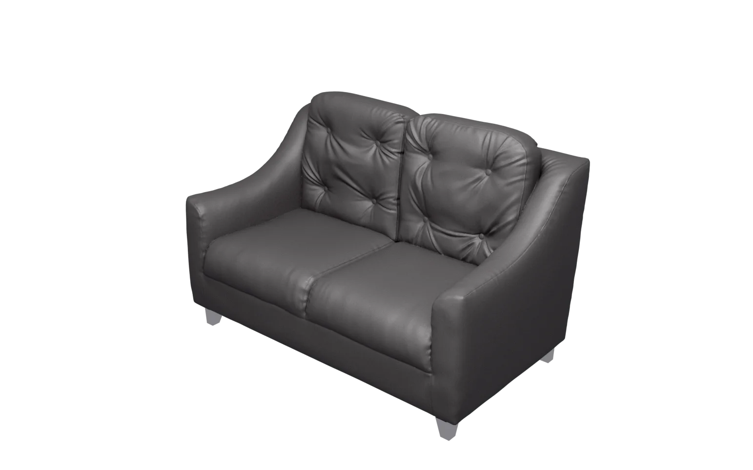 Two-seat sofa covered in Charcoal Gray
